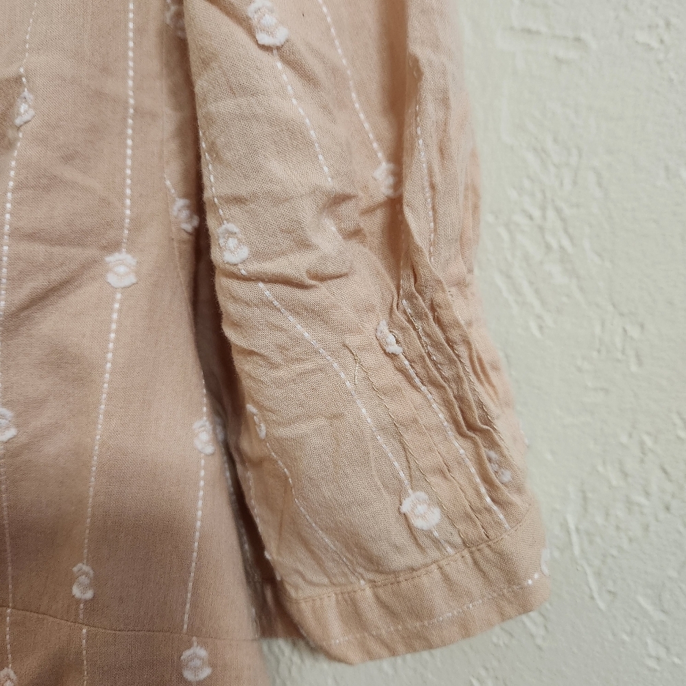 Danielrainn Pullover Smock Peach Floral Shirt Sleeve Blouse Size 3x P2p 26 - Picture 9 of 10